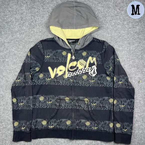 Volcom Zig Zag All Over Print Thin Hoodie Sweatshirt - Picture 1 of 7